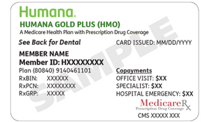 Sample Humana Medicare Advantage Insurance Card