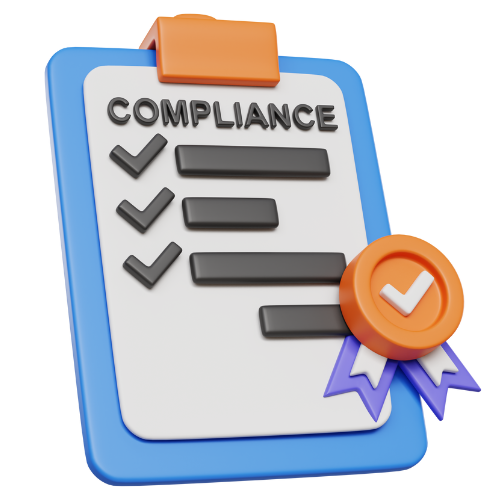 blue clip board holding a compliance checklist