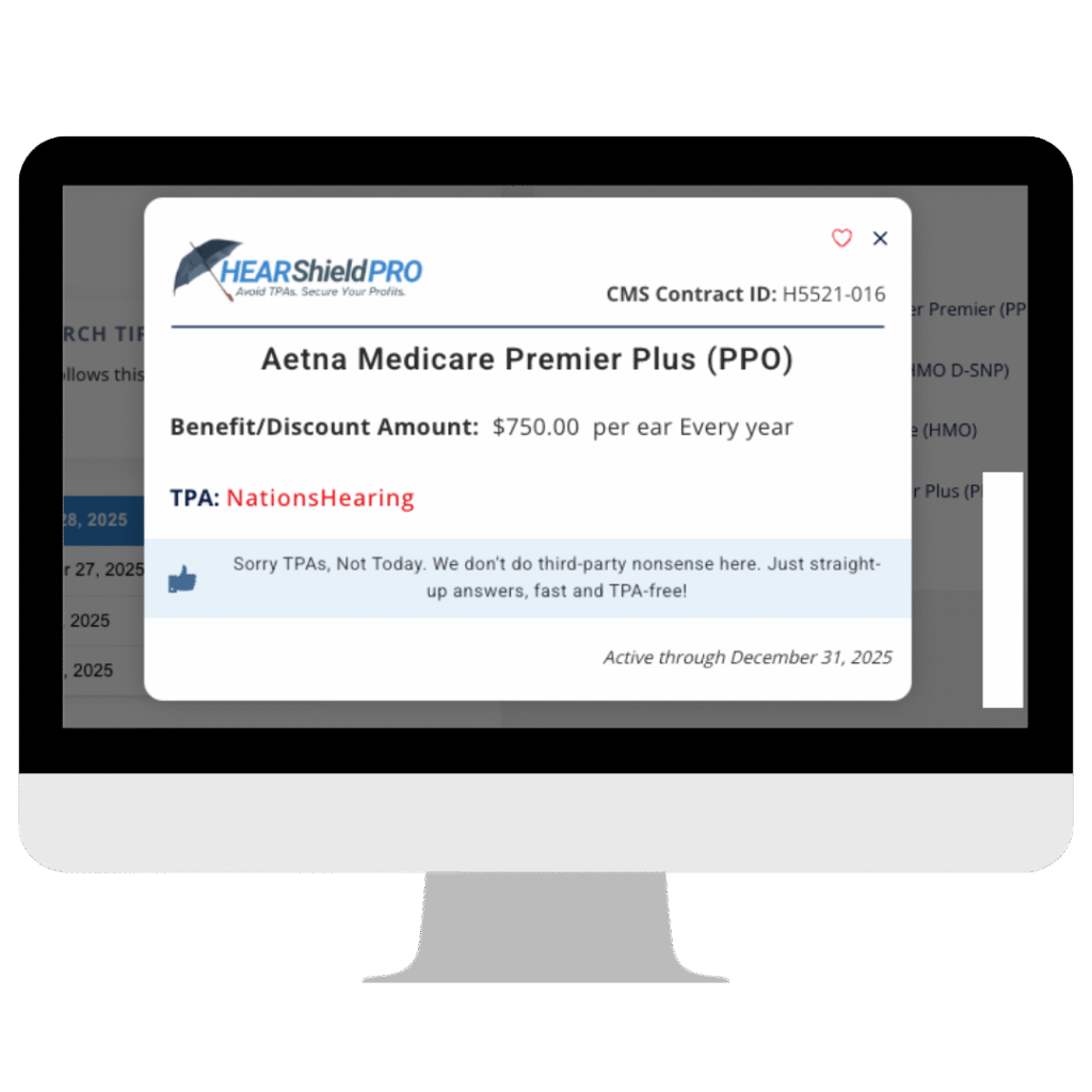HearShield Pro App with Aetna Medicare Advantage TPA hearing aid benefits