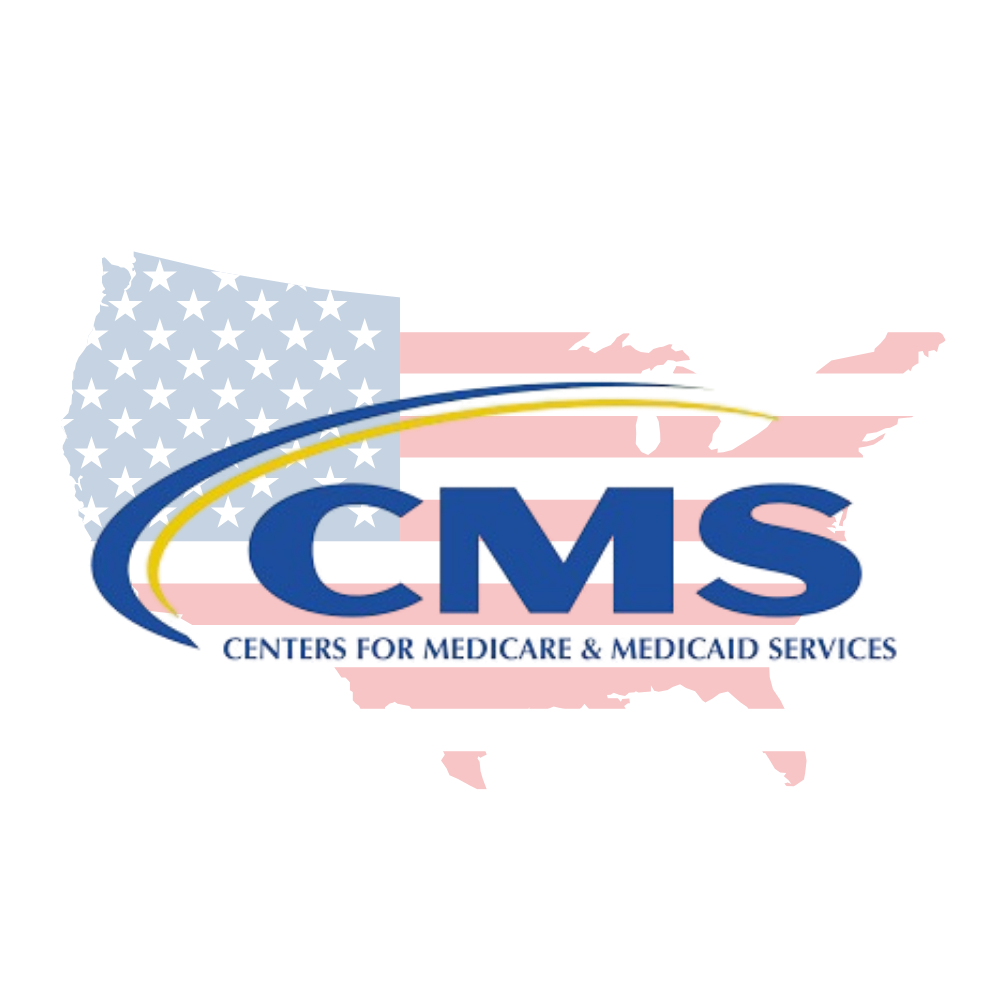 map of the united states with CMS logo