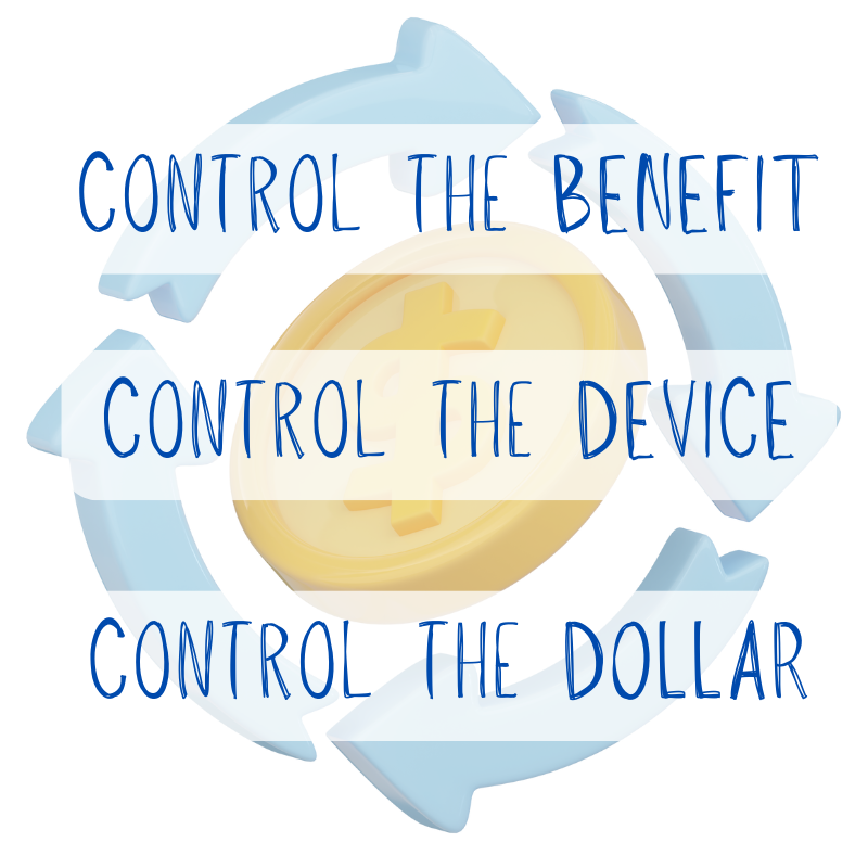 control the benefit, control the device, control the dollar