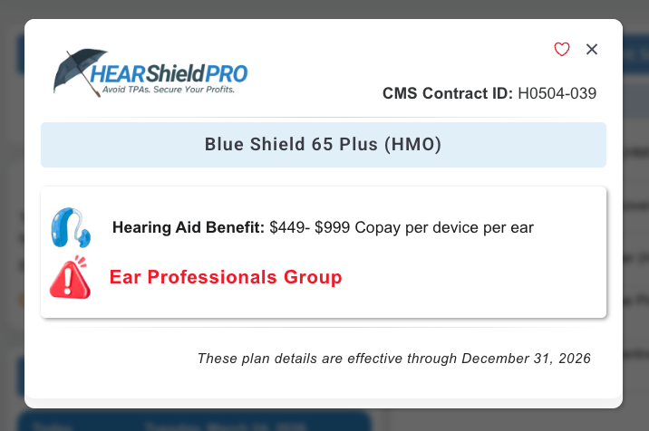 HearShield Pro Medicare Advantage Plan Lookup – Blue Shield 65 Plus HMO Hearing Aid Benefits